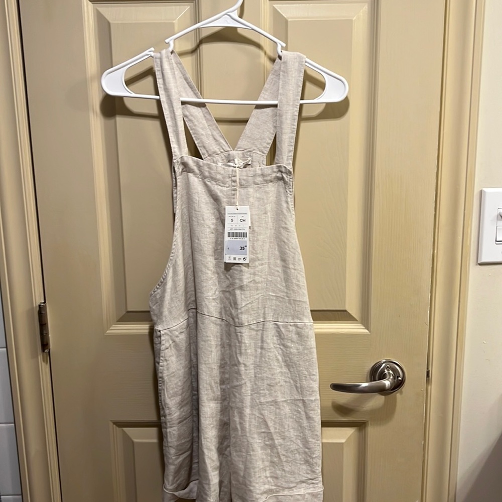 Oysho linen romper With pockets